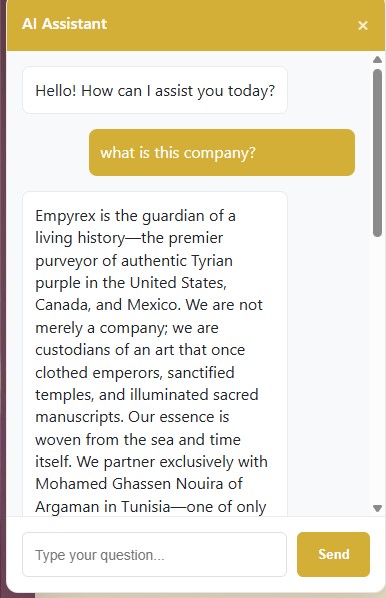 Empyrex Tyrian Purple — AI Agent live 24/7
